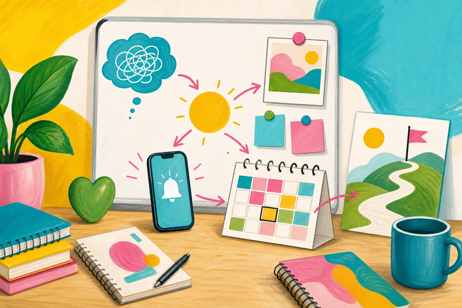 Visual and digital reminders supporting important relationships and goals