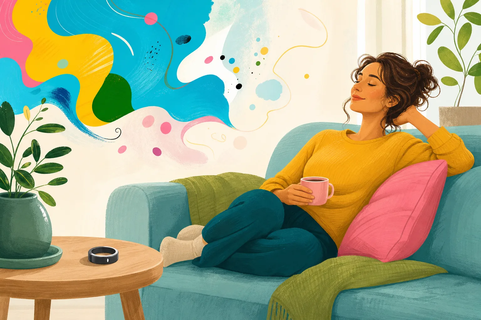 Adult woman taking restorative rest after a demanding day