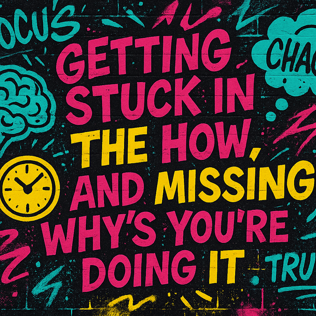 Getting stuck in the how, and missing whys your doing jt