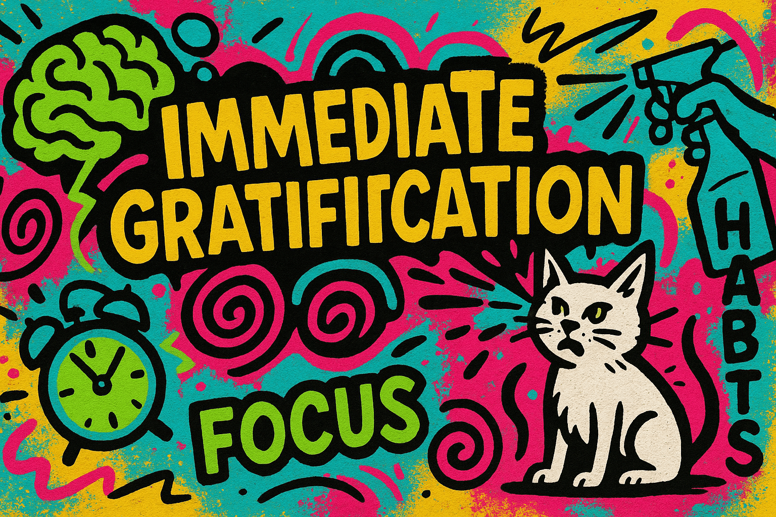 Immediate gratification 😃, spraying a cat with water 🚿 🐈 and creating habits